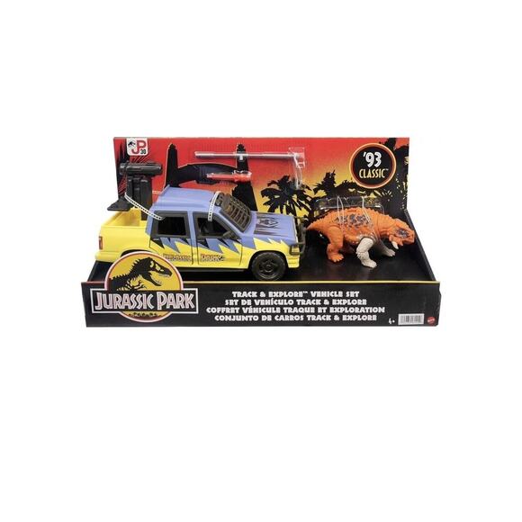 Jurassic Park Track & Explore Vehicle Set Scutosaurus 30th Ann '93 Classic - Picture 1 of 6